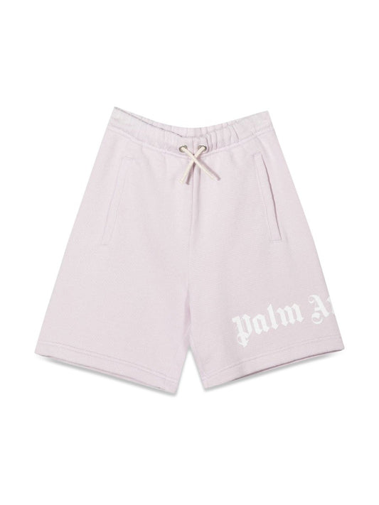 Palm Angels FLEECE GIRL SHORT LOGO - Pink / 4