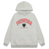 Gray hooded sweatshirt from FOCUSSTORM Y2K Streetwear Hoodie collection