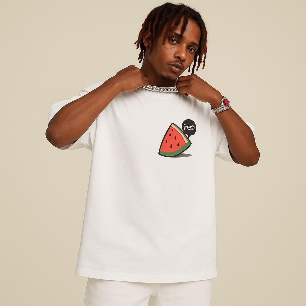Fresh Watermelon Slice White Graphic Tee