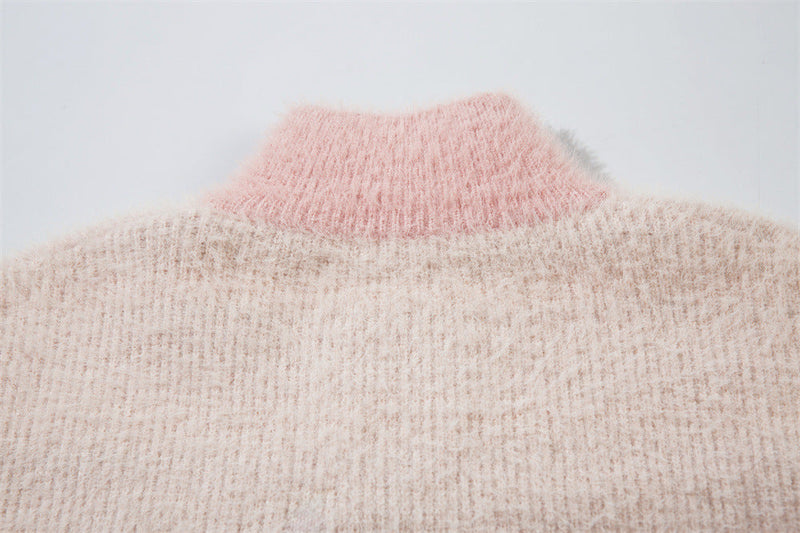 Fuzzy Flame Zip-Up Streetwear Cardigan