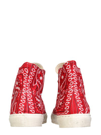 GIENCHI Red Bandana High Top Canvas Sneakers