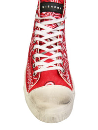 GIENCHI Red Bandana High Top Canvas Sneakers