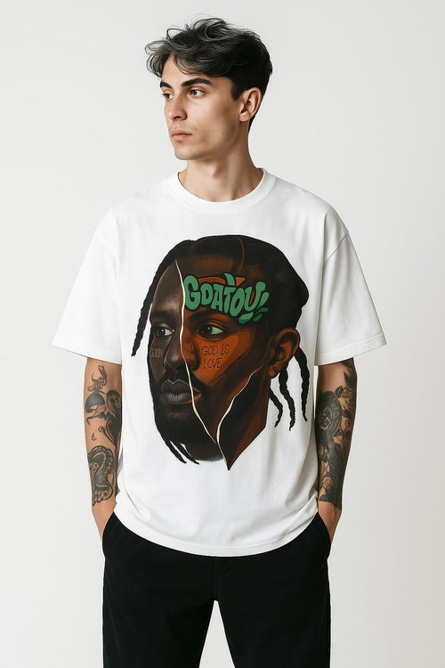 GOAT White Graphic Tee — hover