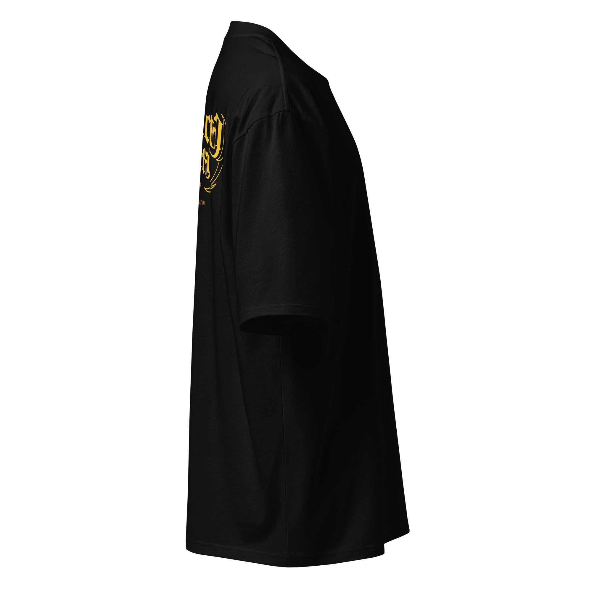 Gold CE Lettering T-Shirt  Black Oversized