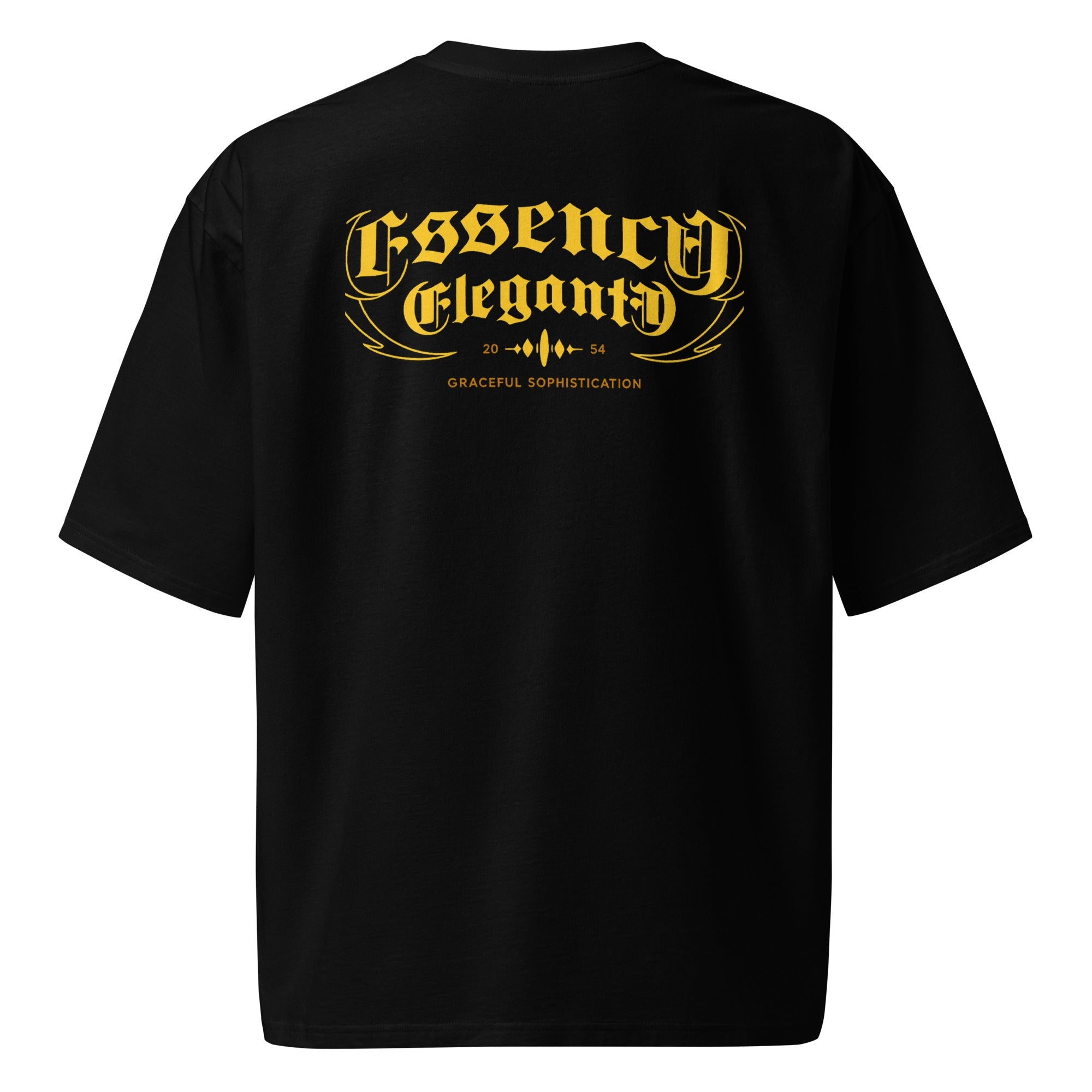 Gold CE Lettering T-Shirt  Black Oversized