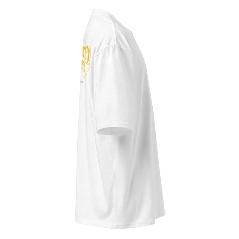 Gold CE Lettering T-Shirt  White Oversized