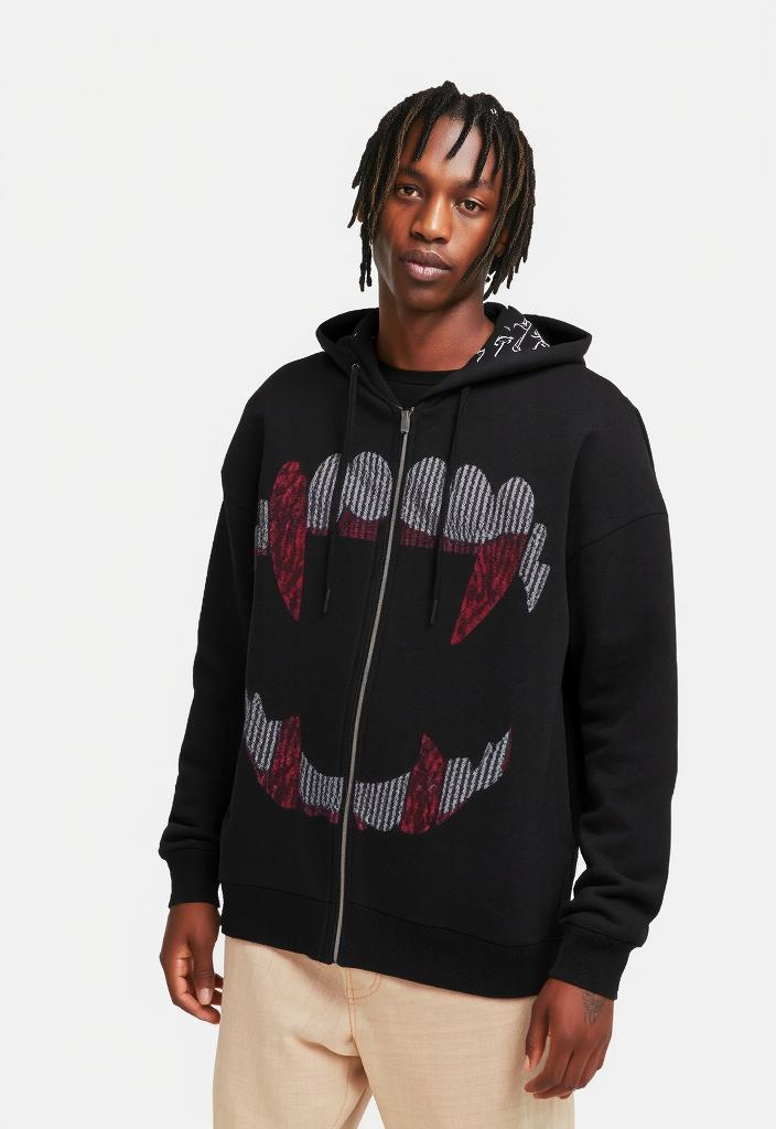Gothic Vampire Fang Hoodie - Men’s Hoodies & Sweatshirts