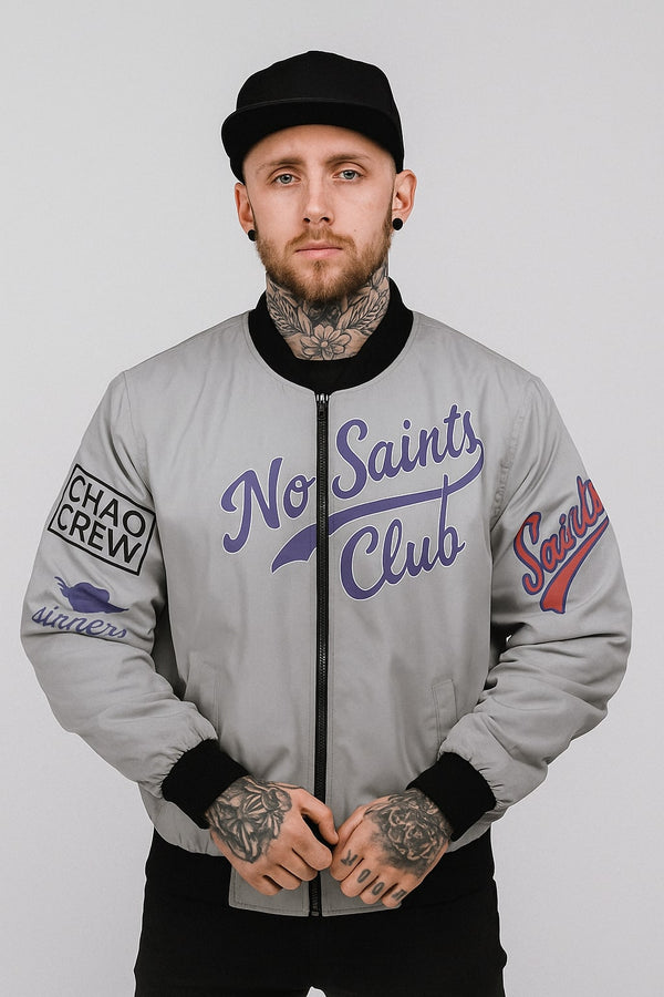 Gray Bomber Jacket | No Saints Club — hover