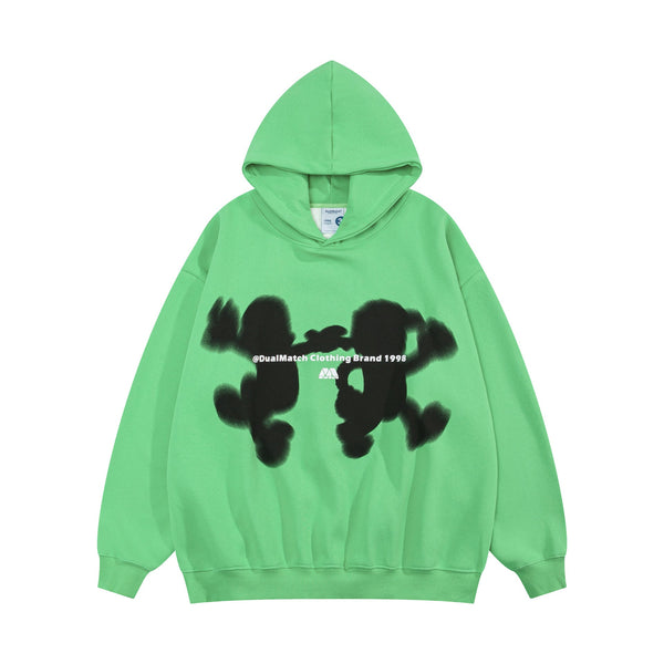Green Graphic Oversized Hoodie — hover