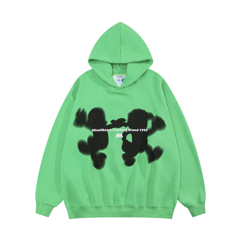 Green Graphic Oversized Hoodie