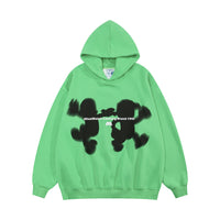 Green Graphic Oversized Hoodie - Bright Green / S