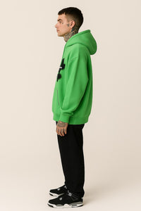 Green Graphic Oversized Hoodie
