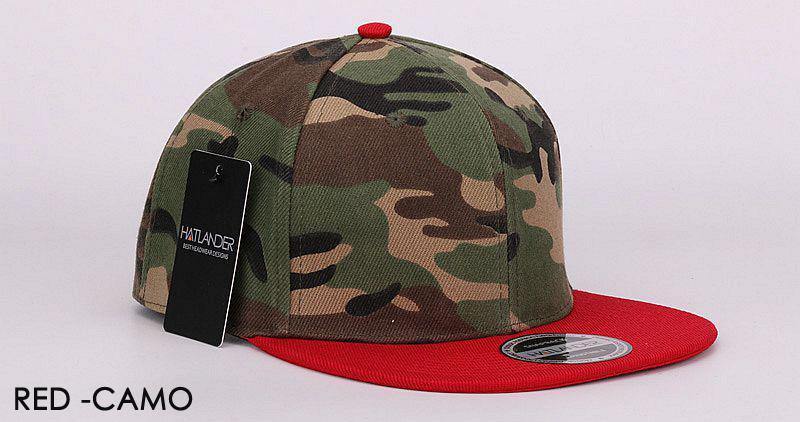 Red and camouflage baseball cap from HATLANDER Camouflage Snapback Polyester Cap