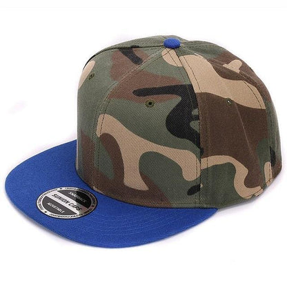 Camo flat-brimmed baseball cap from HATLANDER in durable polyester material