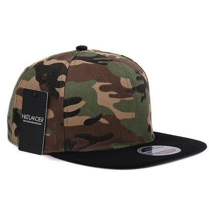 Camouflage flat-brimmed baseball cap from HATLANDER made of durable polyester