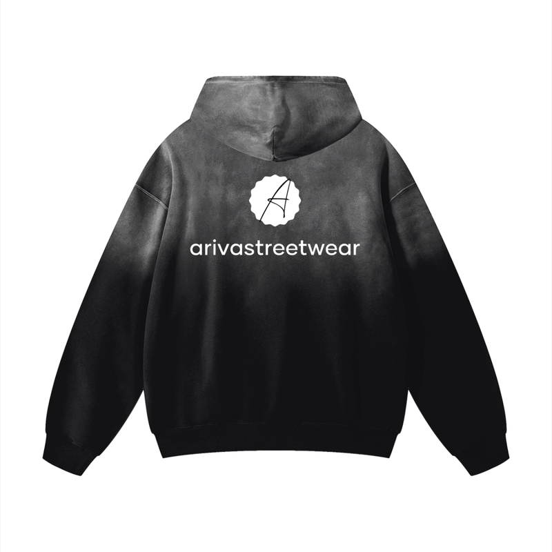 Heavyweight Sunfade Oversized Hoodie – Black