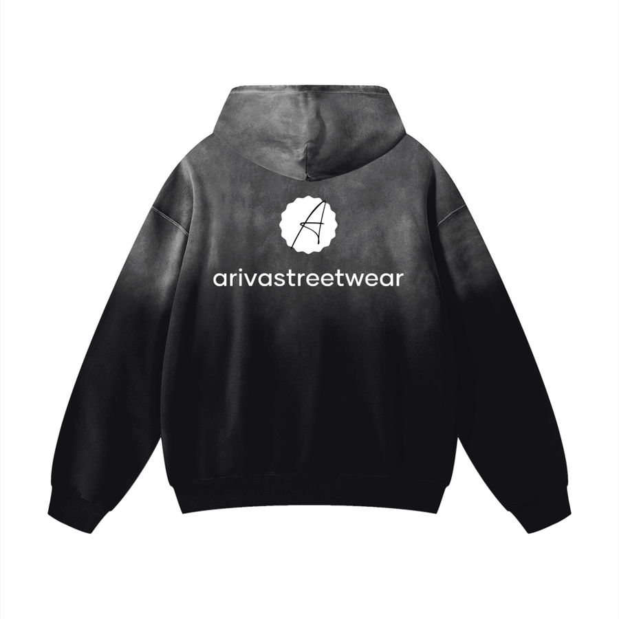 Heavyweight Sunfade Oversized Hoodie – Black