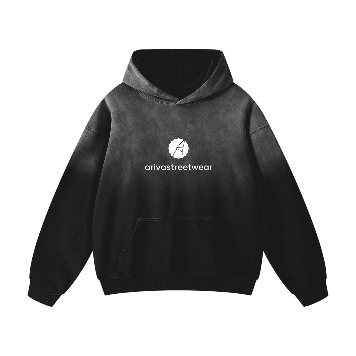 Heavyweight Sunfade Oversized Hoodie – Black