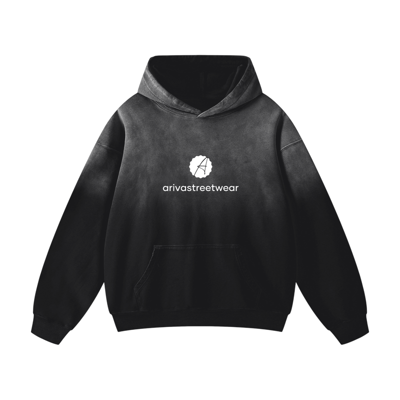 Heavyweight Sunfade Oversized Hoodie – Black