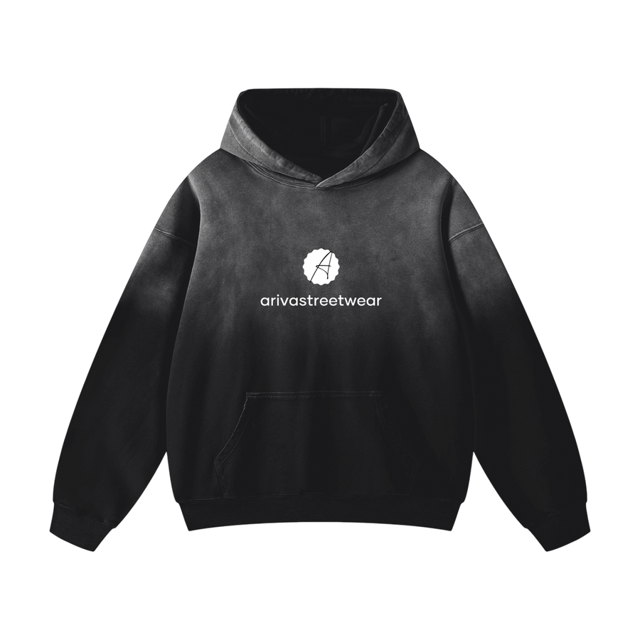 Heavyweight Sunfade Oversized Hoodie – Black
