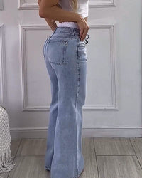 High-Waisted Light Wash Wide-Leg Jeans - Women’s Jeans