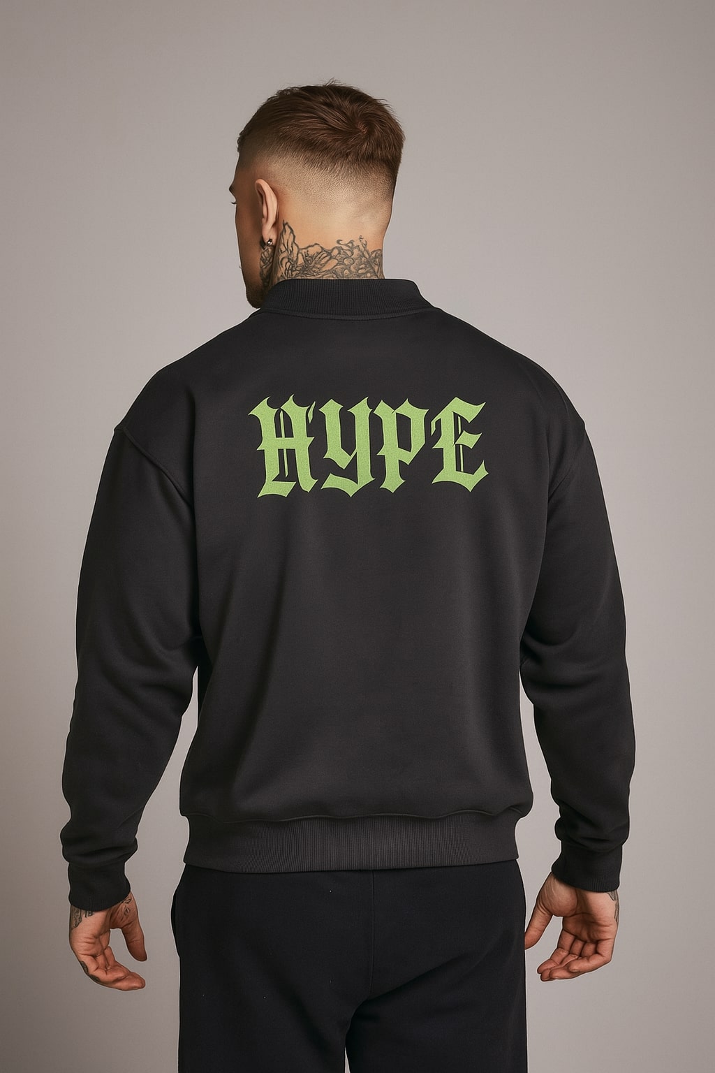 HYPE CLOTHING™ Neon Dropout Half-Zip Sweatshirt - Black