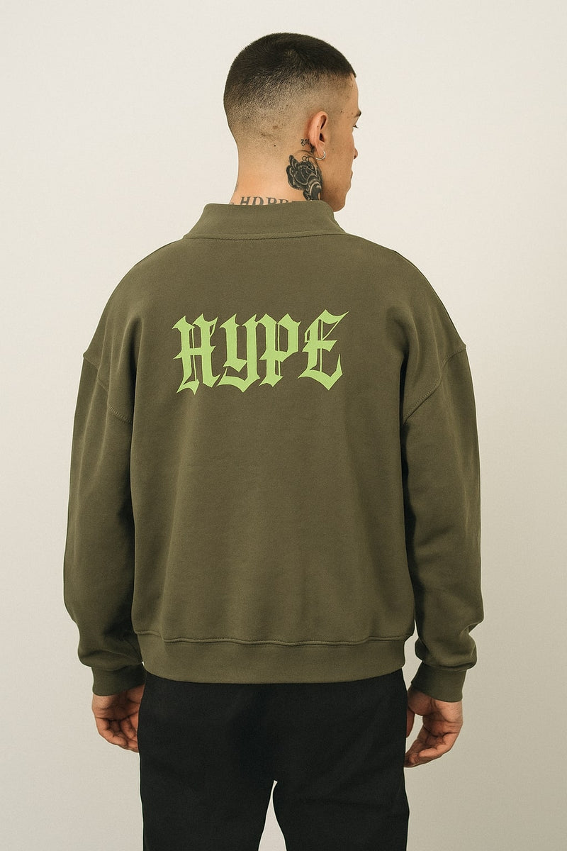 HYPE CLOTHING™ Neon Dropout Half-Zip Sweatshirt - Green