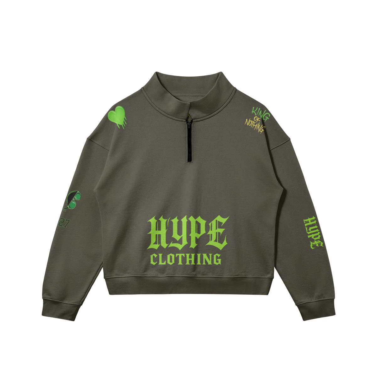 HYPE CLOTHING™ Neon Dropout Half-Zip Sweatshirt - Green