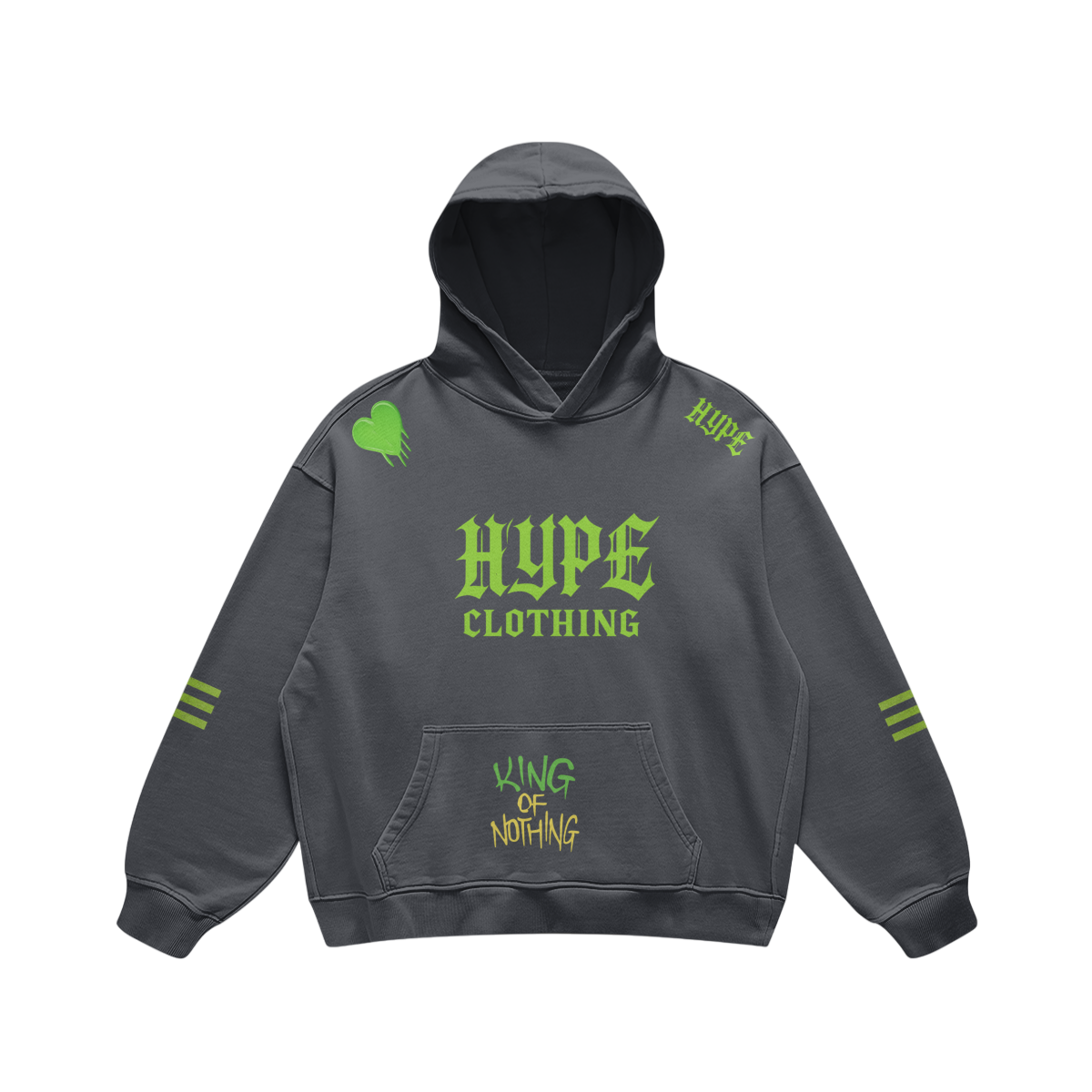 HYPE KING Hoodie – Grey Reign Edition