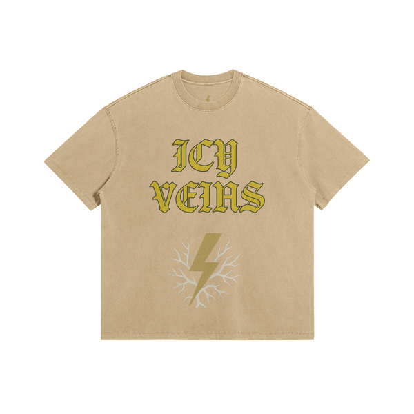 Icy Veins Graphic Tee - Beige - Khaki / XS — hover