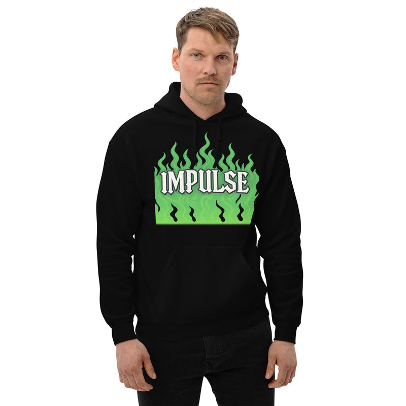 IMPULSE Flame Y2K Hoodie - Black