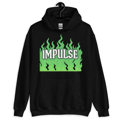 IMPULSE Flame Y2K Hoodie - Black