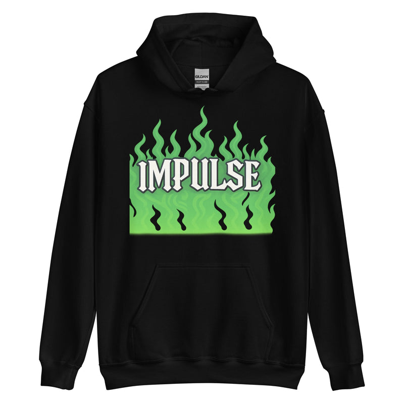 IMPULSE Flame Y2K Hoodie - Black