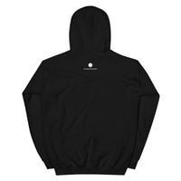 Black hooded sweatshirt.