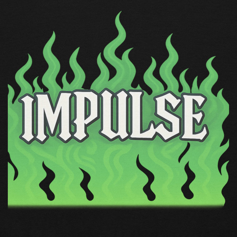 IMPULSE Flame Y2K Hoodie - Black