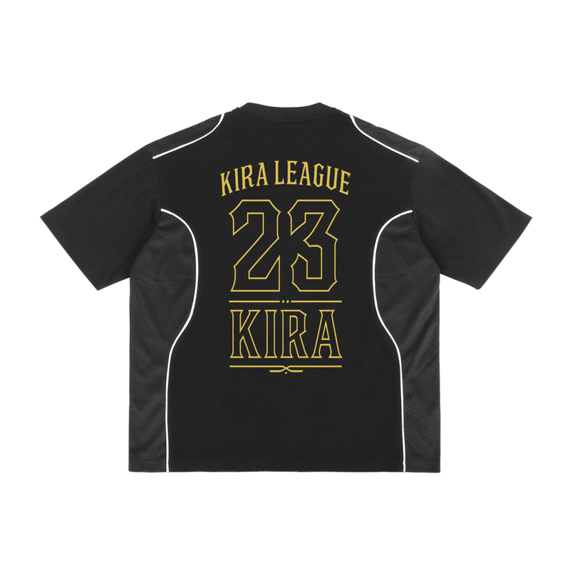KIRA League ’23 Gothic Mesh Panel Jersey Tee - BLACK
