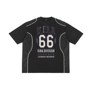 KIRA League ’23 Gothic Mesh Panel Jersey Tee VIOLET BLACK Black / S