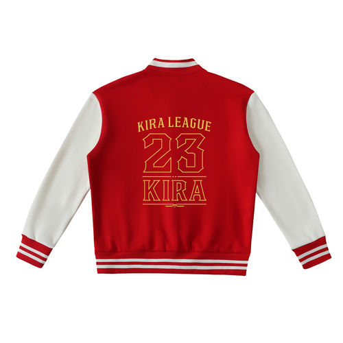 Kira League Varsity Jacket – Red & White Edition — hover