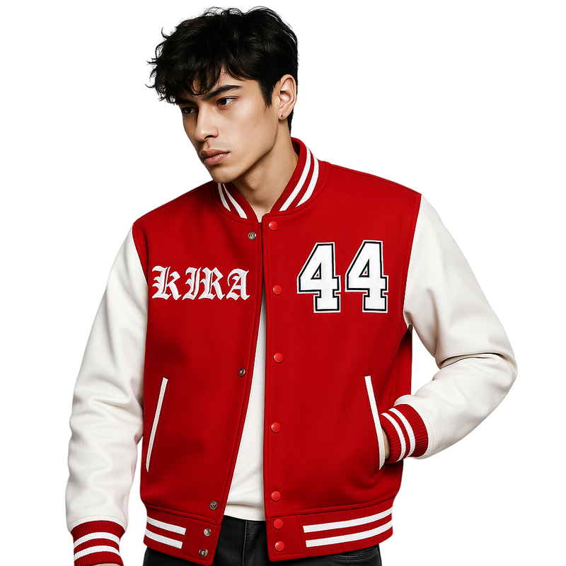 Kira League Varsity Jacket – Red & White Edition