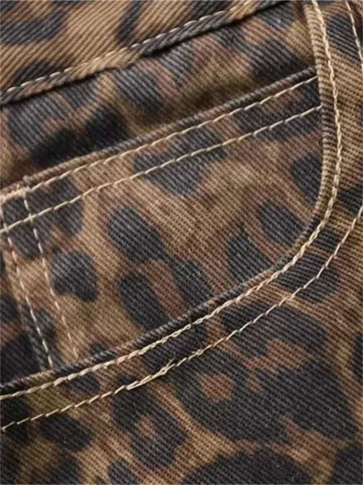 Leopard Print Jeans Womens