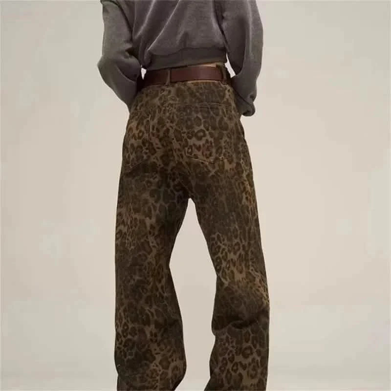 Leopard Print Jeans Womens