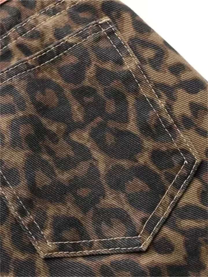 Leopard Print Jeans Womens