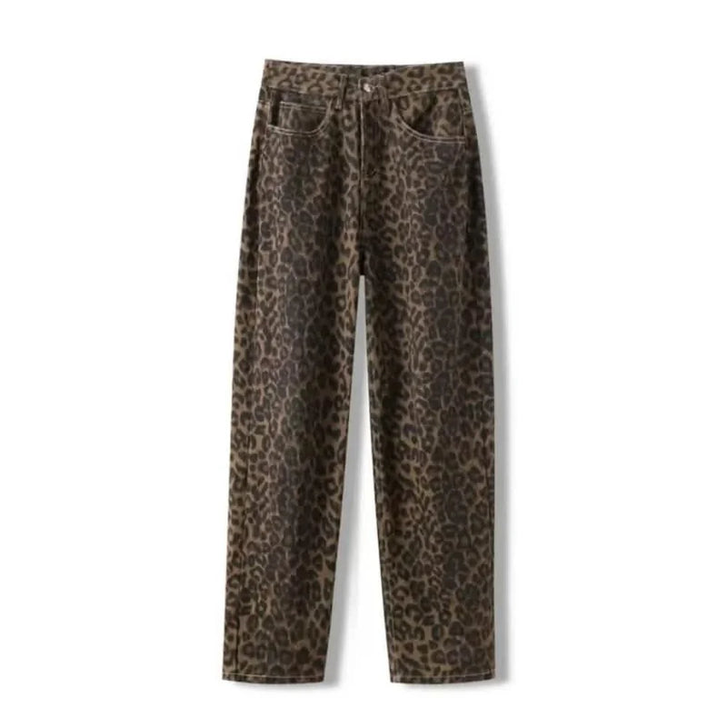 Leopard Print Jeans Womens