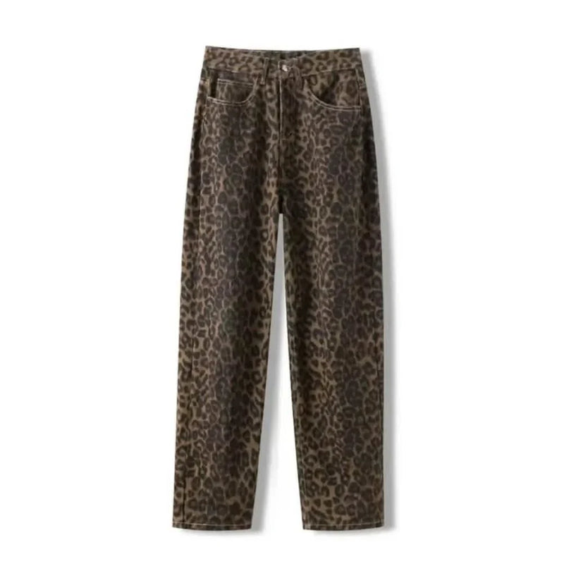 Leopard Print Jeans Womens