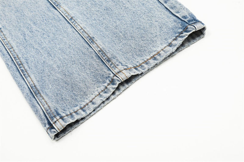 Ljustvättade jeans med vida ben