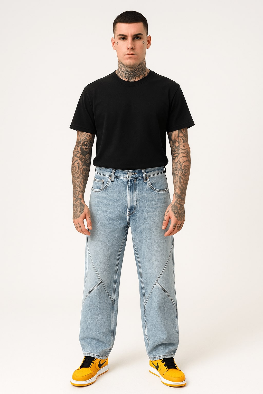 light wash wide leg jeans
