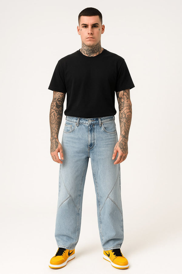light wash wide leg jeans