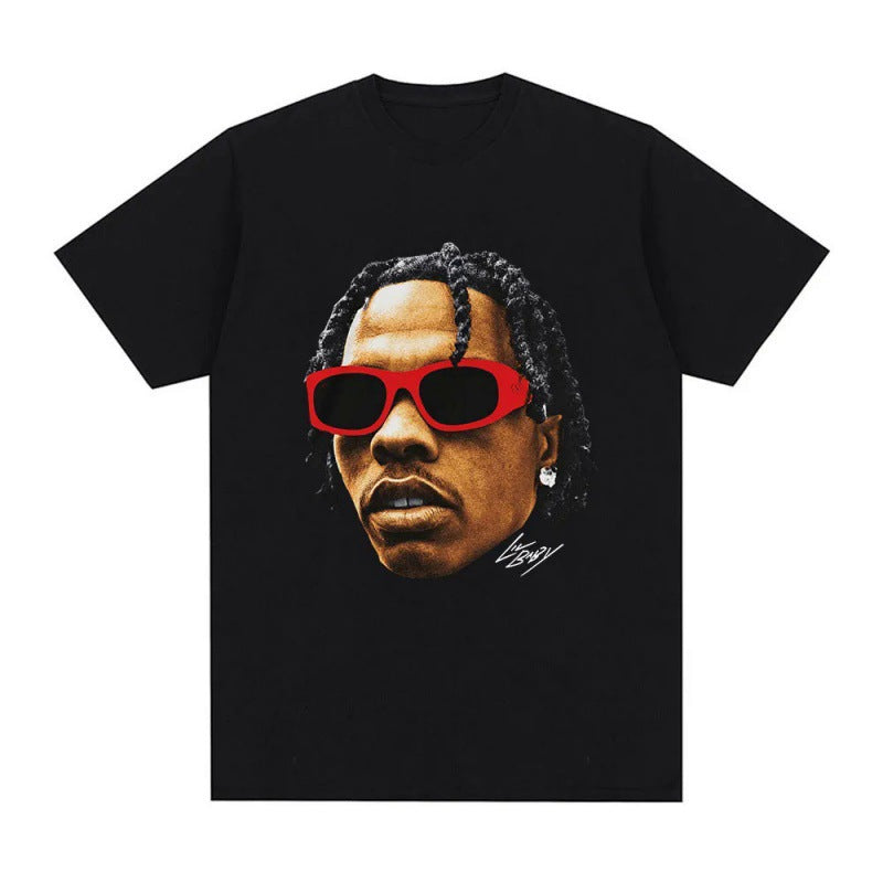 Lil Baby Graphic T-Shirt with Red Sunglasses
