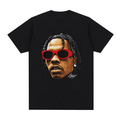 Lil Baby Graphic T-Shirt with Red Sunglasses - hover