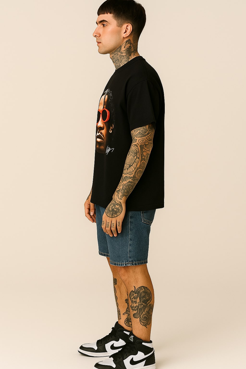 Lil Baby Graphic T-Shirt with Red Sunglasses